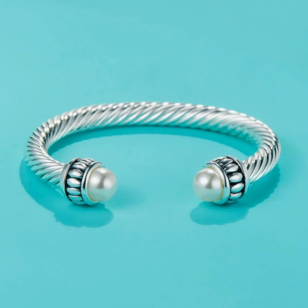 Pearl Cuff Bangle Bracelet